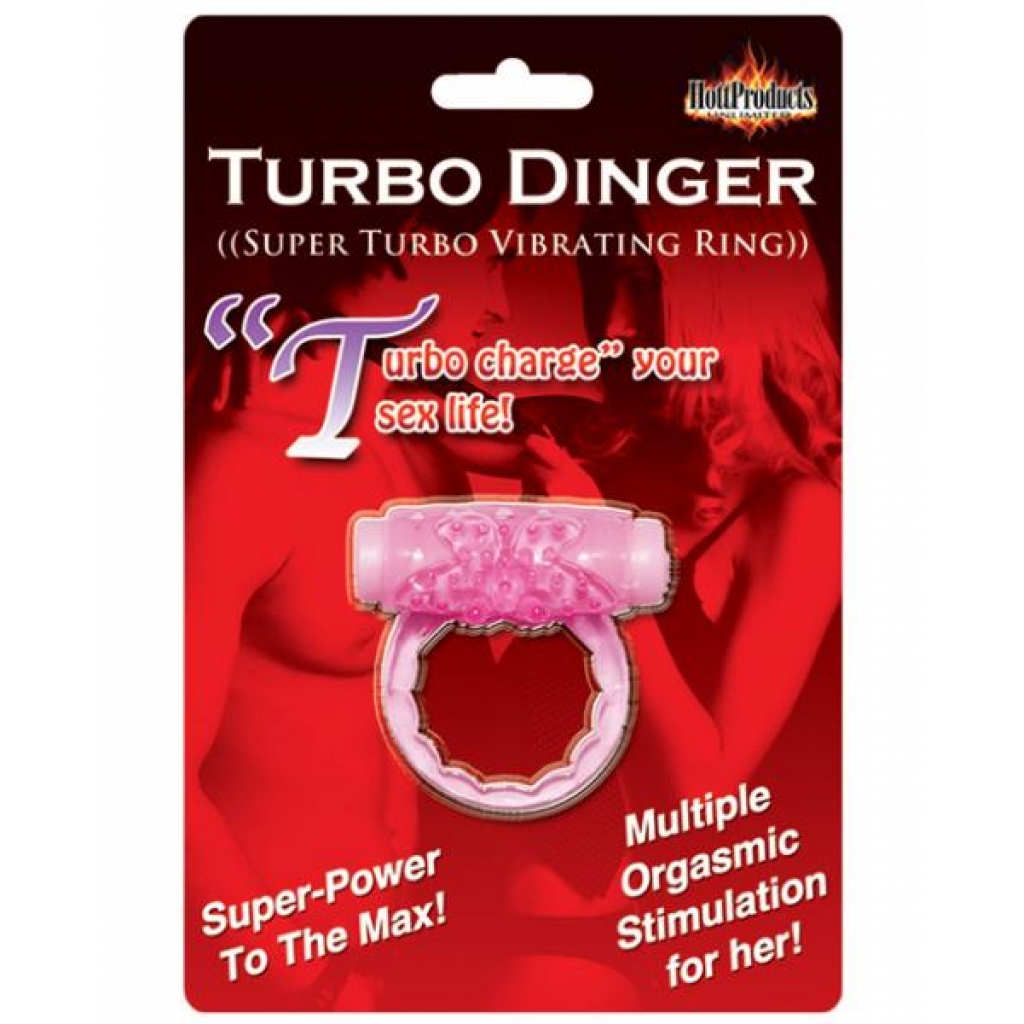 Humm Dinger Super Turbo Vibrating Cock Ring - Magenta Pink