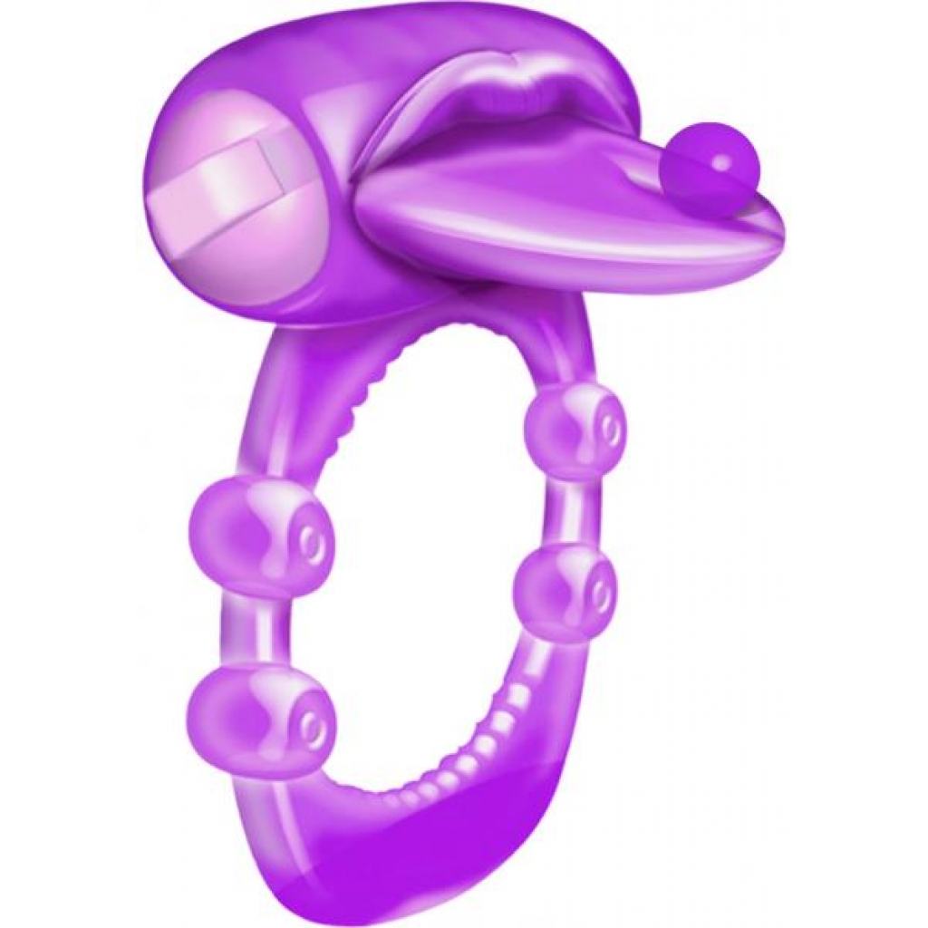 Xtreme Vibe Pierced Tongue Vibrating Ring - Purple