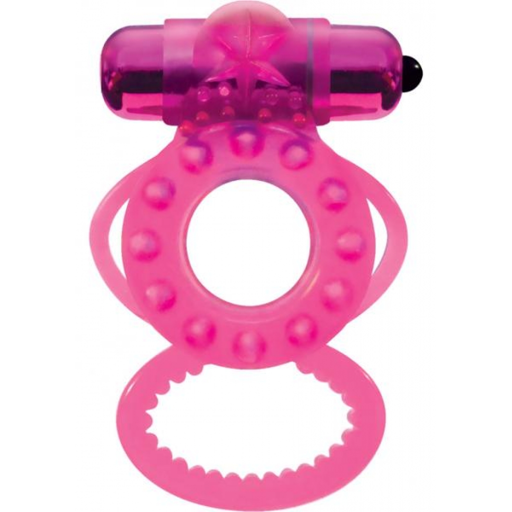 Magna Man Magnetic Vibrating Cock Ring - Magenta Pink