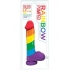 Rainbow Pumped Silicone Dildo - 9.4 Inches