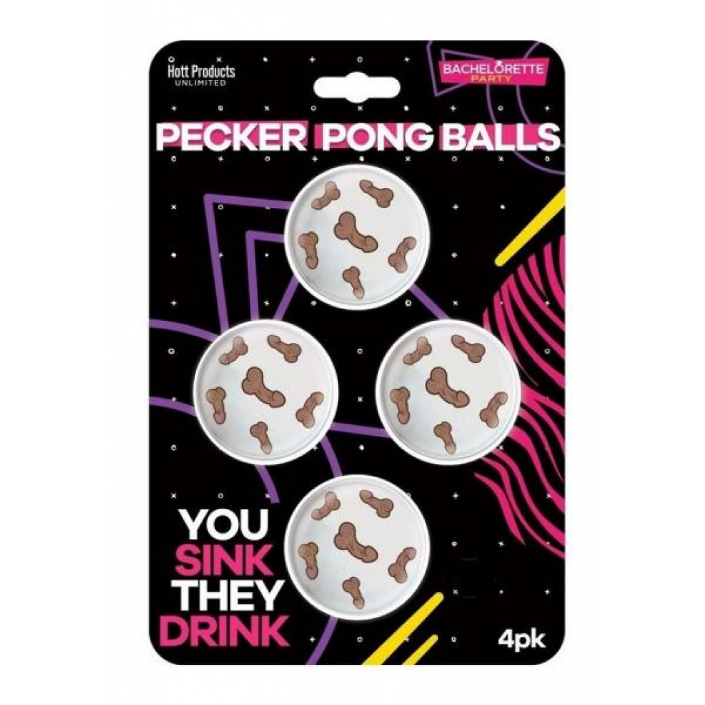 Pecker Beer Pong Balls - 4 Pack