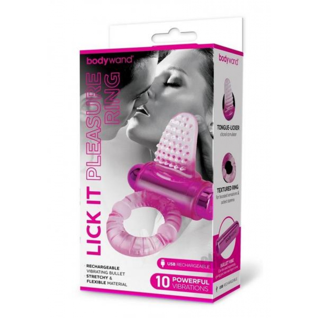 Bodywand Rechargeable Lick It Pleasure Ring - Pink