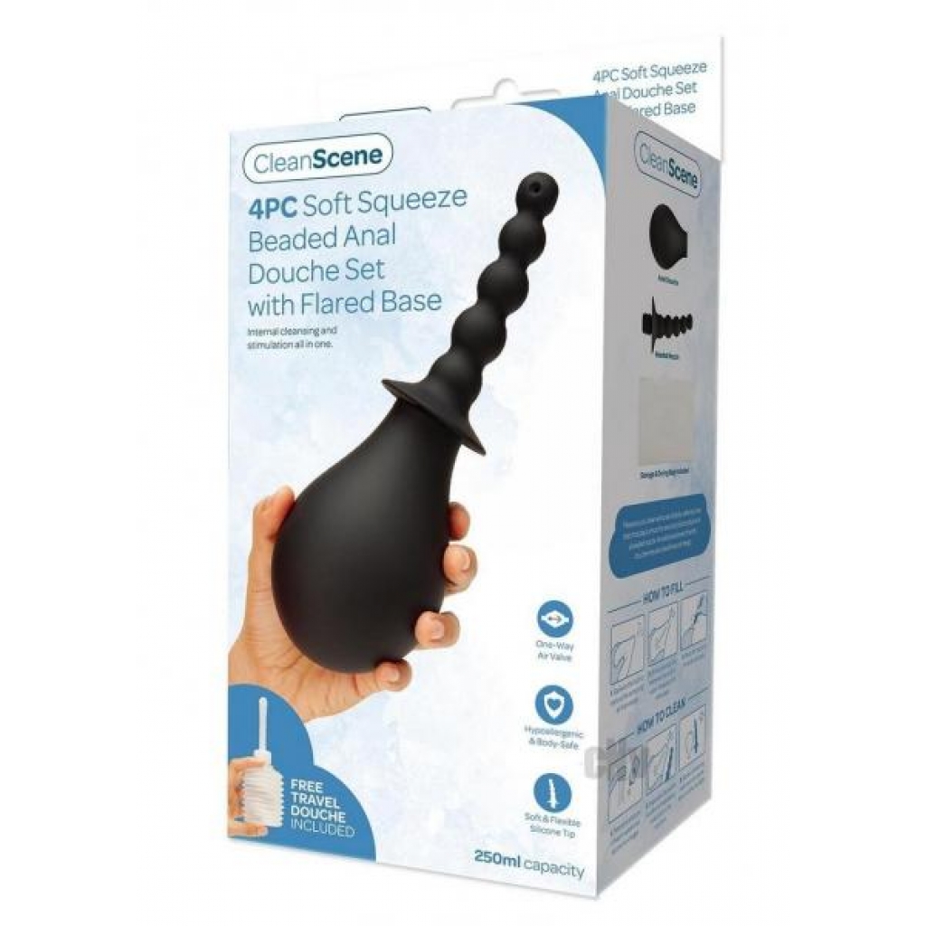 Cleanscene Soft Squeeze Bead Douche 4pc - Black