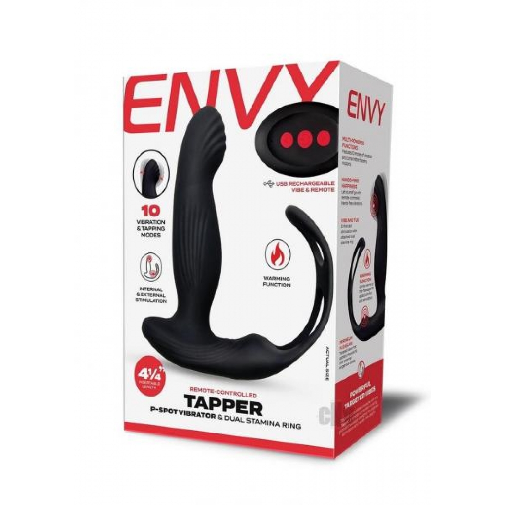 Envy Toys Remote Tapper P Spot Dual Ring - Black