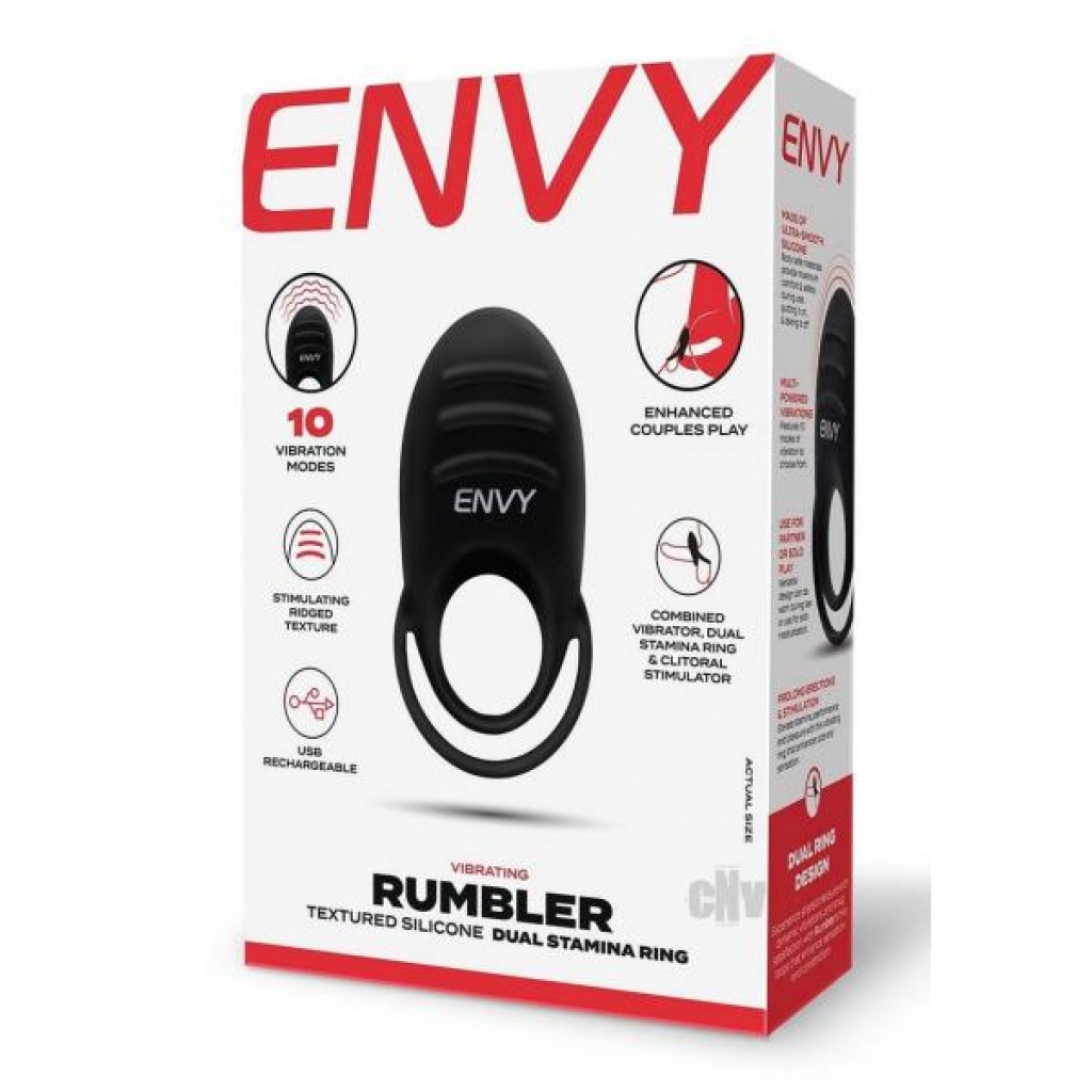 Envy Toys Rumbler Textured Stamina Ring Black