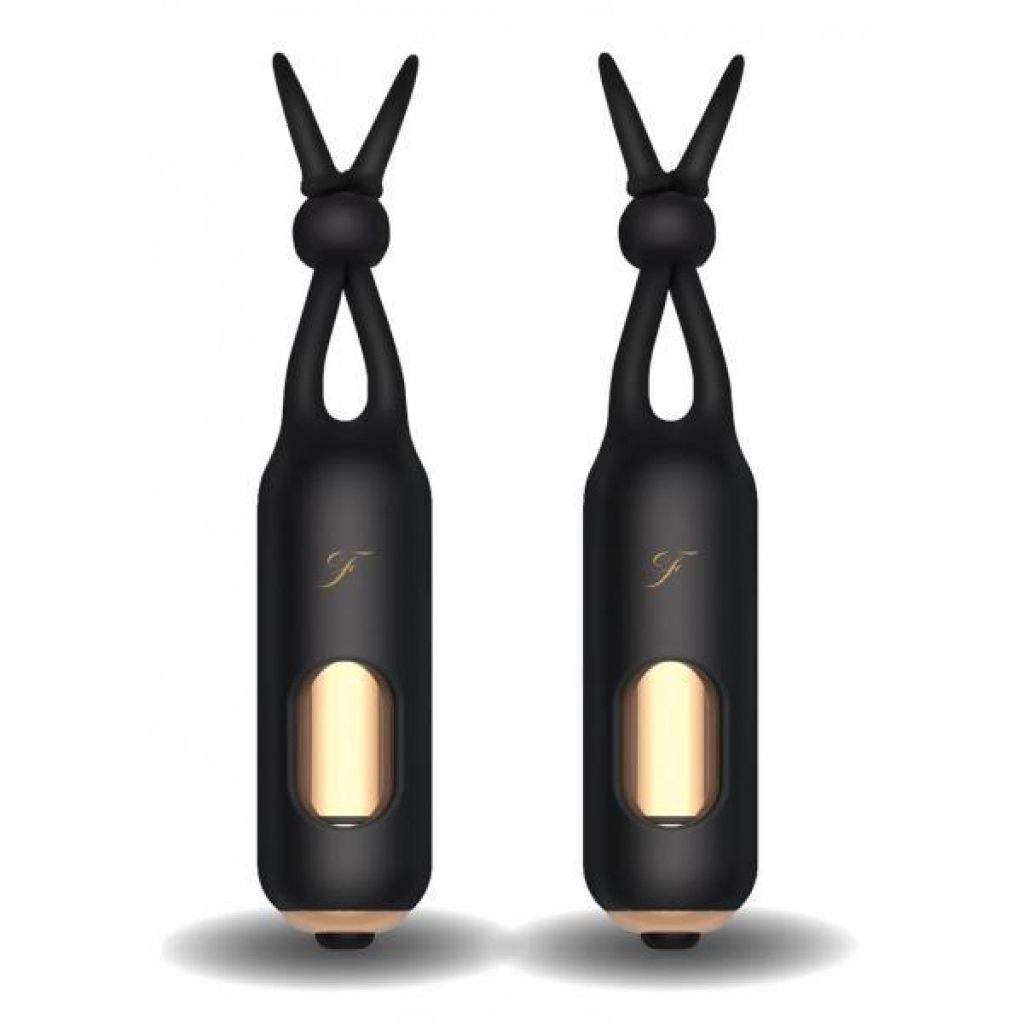 Frederick's of Hollywood Vibrating Nipple Stimulators - Black