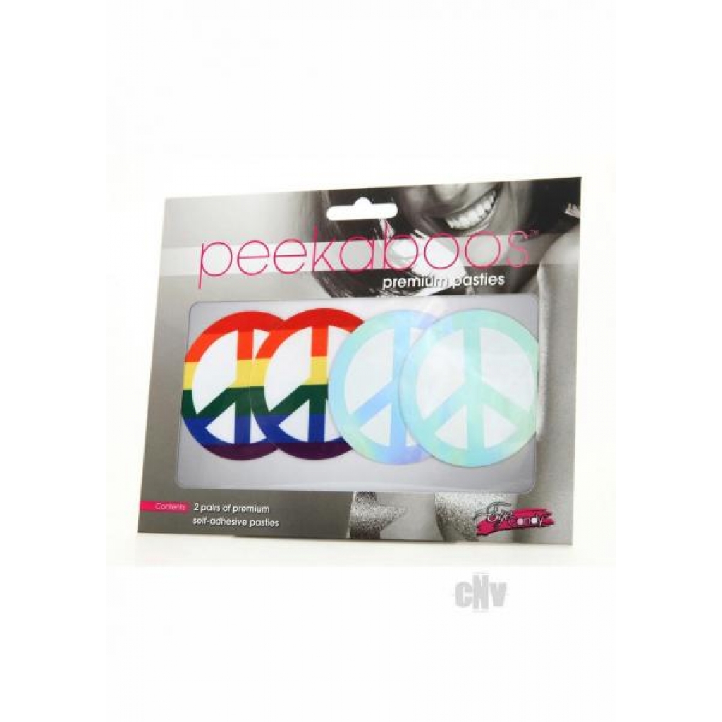 Peekaboo Pride Peace Signs Rainbow