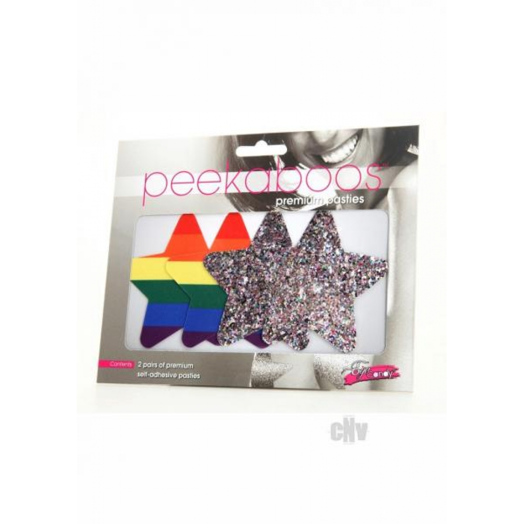 Peekaboo Pride Rainbow Glitter Stars Pasties