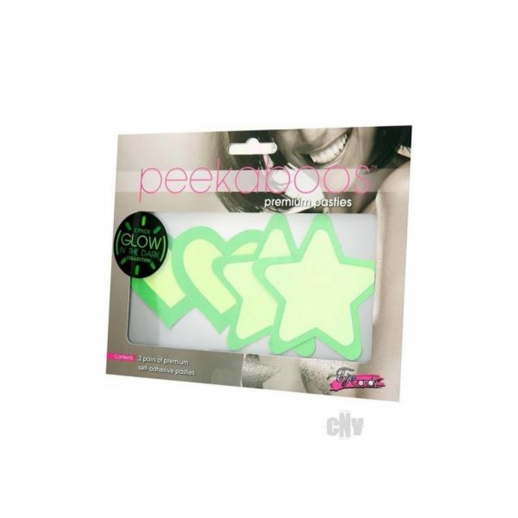 Peekaboo Gitd Hearts/Stars - Green