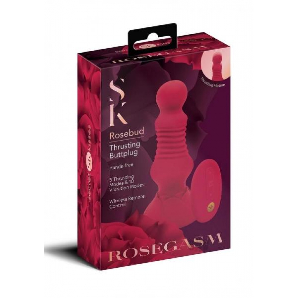 SK Remote Thrust Rosebud Buttplug in Red