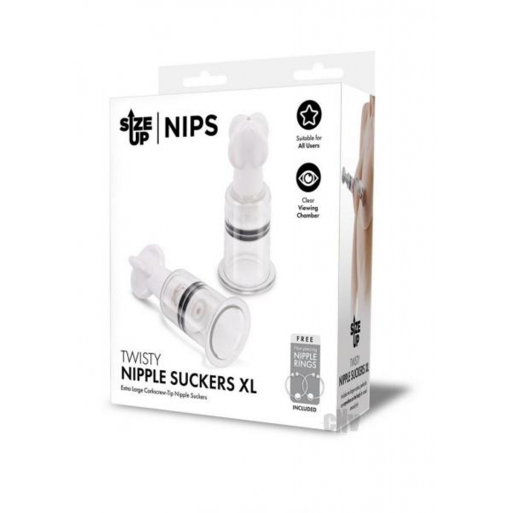 Su Twisty Nipple Suckers XL - Clear/Black