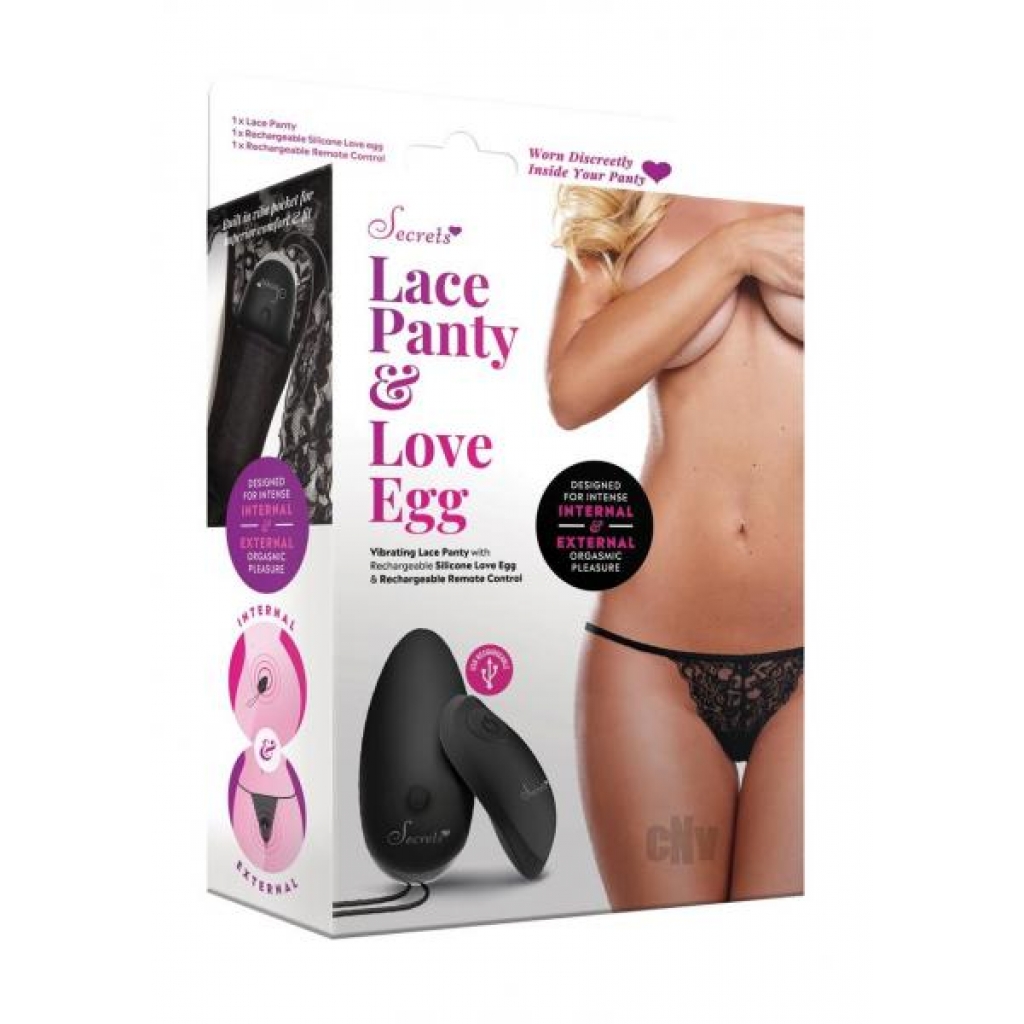 Secret Lace Panty Egg - Black