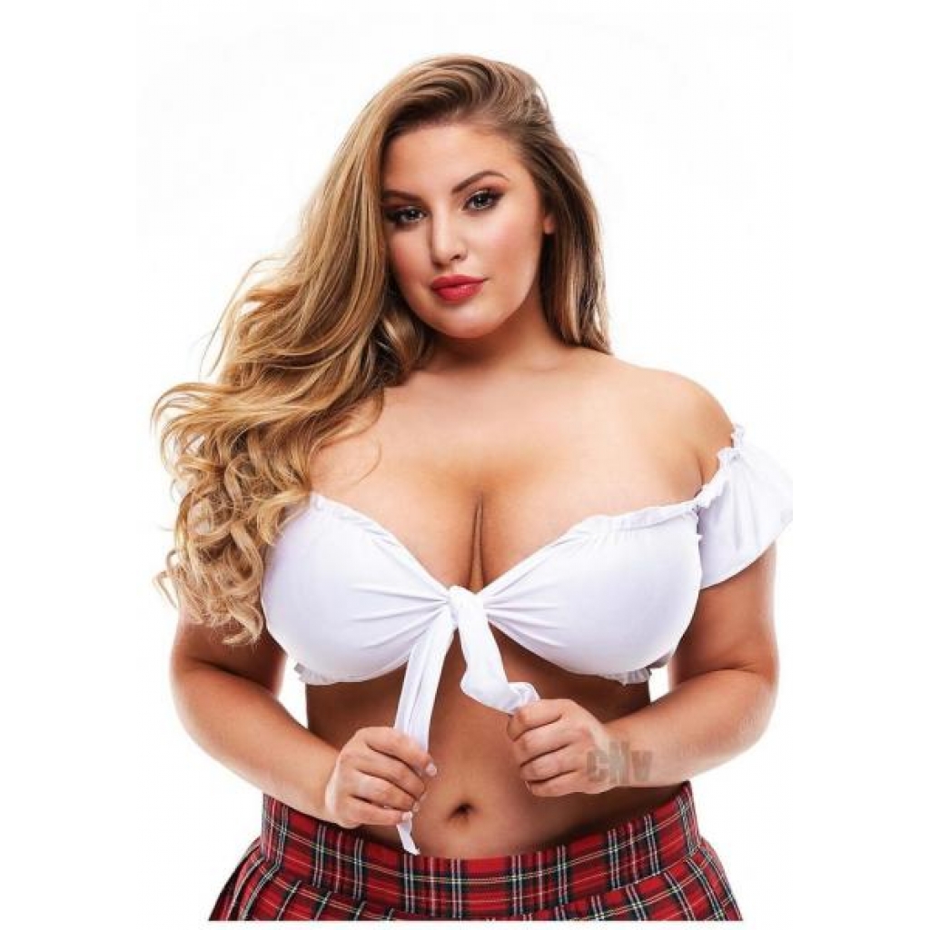 Tp Schoolgirl Tie Top - White XL