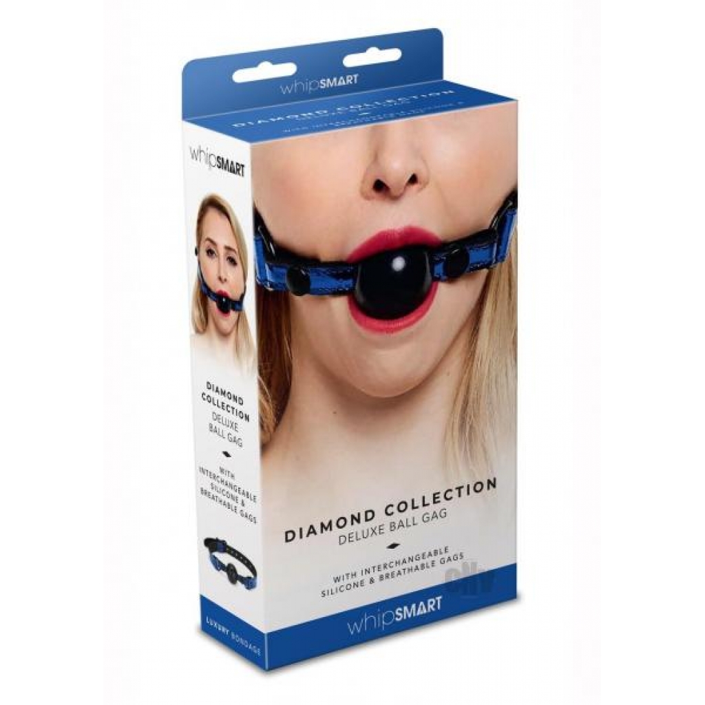 Whipsmart Deluxe Ball Gag - Fashionable Blue Design