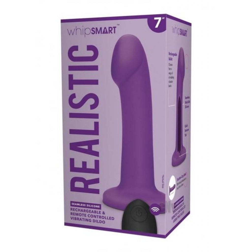 Whipsmart Remote-Controlled Rechargeable Dildo - 7 inches Purple