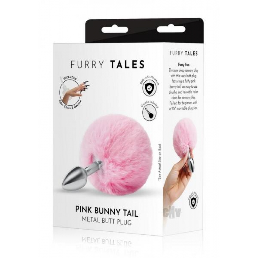 Whipsmart Fluffy Bunny Tail - 2.5 Pink Silver