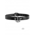 Leather Choker Collar with O-Ring - Adjustable Black Design