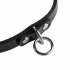 Leather Choker Collar with O-Ring - Adjustable Black Design