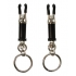 Adjustable Bondage Ring Barrel Nipple Clamps - Silver