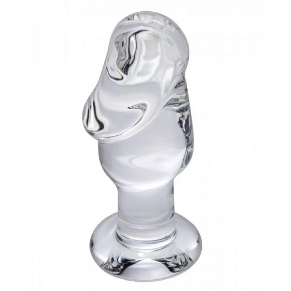 Asvini Glass Penis Anal Plug - Clear