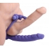 Double Delight Dual Insertion Vibrating Rabbit Ring - Purple