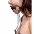 Hinder Breathable Ball Gag with Nipple Clamps - Silver