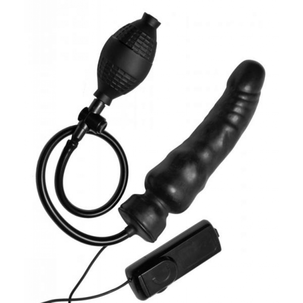 Inflatable Ravage Vibrating Dildo - Black