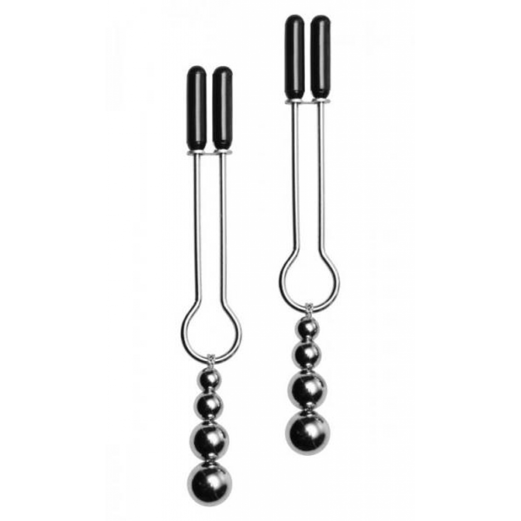 Adorn Triple Bead Nipple Clamp Set - Silver