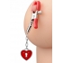 Charmed Heart Padlock Nipple Clamps - Red