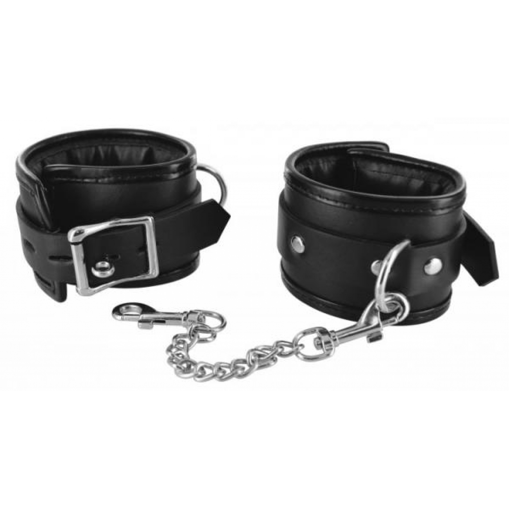 Strict Locking Padded Wrist Cuffs with Chains