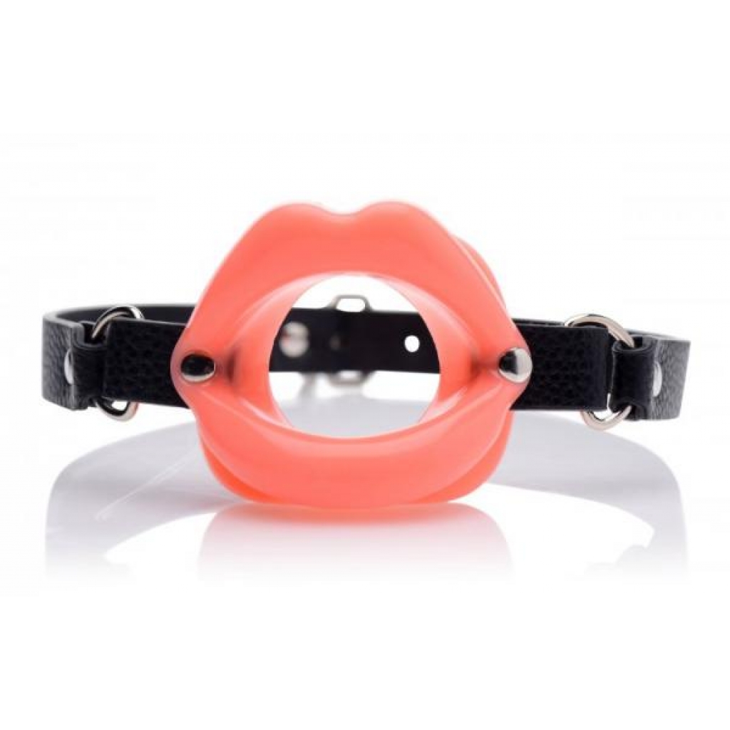 Sissy Mouth Gag with Adjustable Strap - Pink Silicone Lips