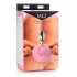 Fluffy Bunny Tail Anal Metal Butt Plug - Pink Silver