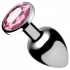 Booty Sparks Pink Gem Anal Plug - Large Silver