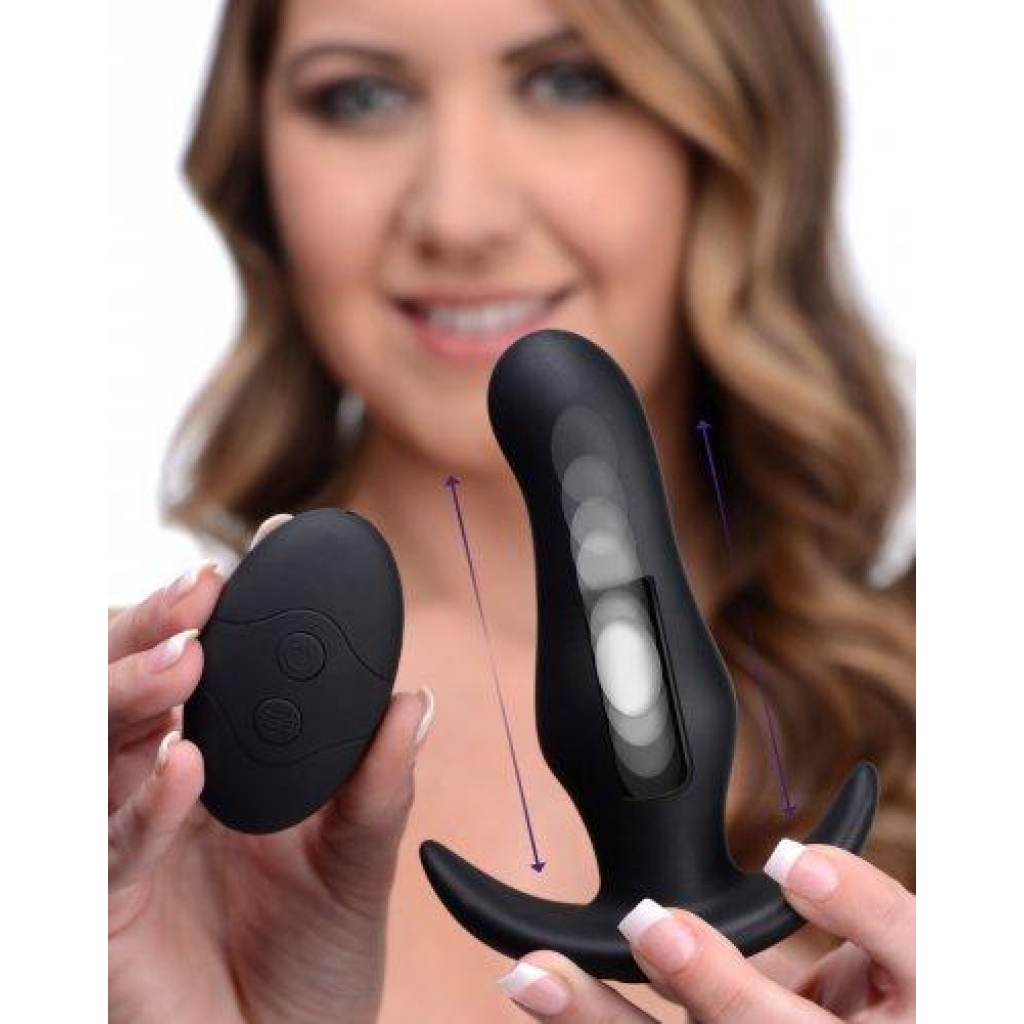 Thump It Curved Thumping Silicone Butt Plug - Black