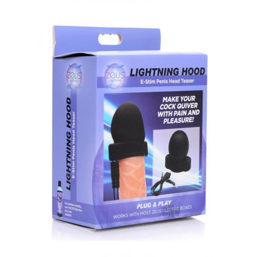 Zeus Lightning Hood - Penis Head Teaser - E-Stim Accessories Black