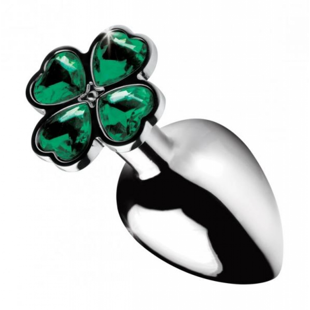 Booty Sparks Lucky Clover Gem Anal Plug - Small Silver