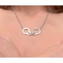 Elegant Cuff Her Handcuff Necklace - Silver