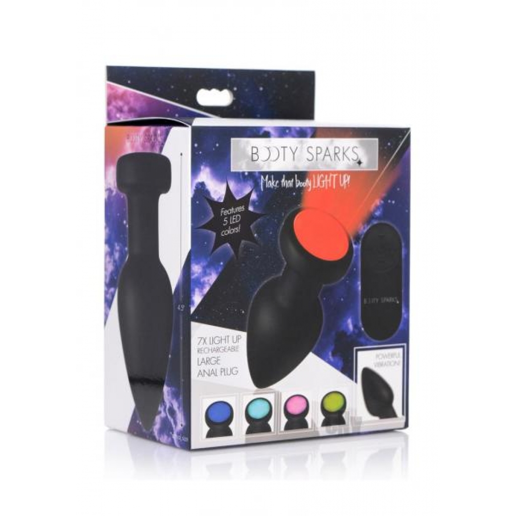 Booty Sparks Silicone Vibe - LED Plug Lg - Black