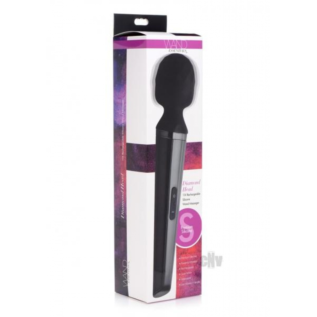 Diamond-Textured Wand Massager – Black