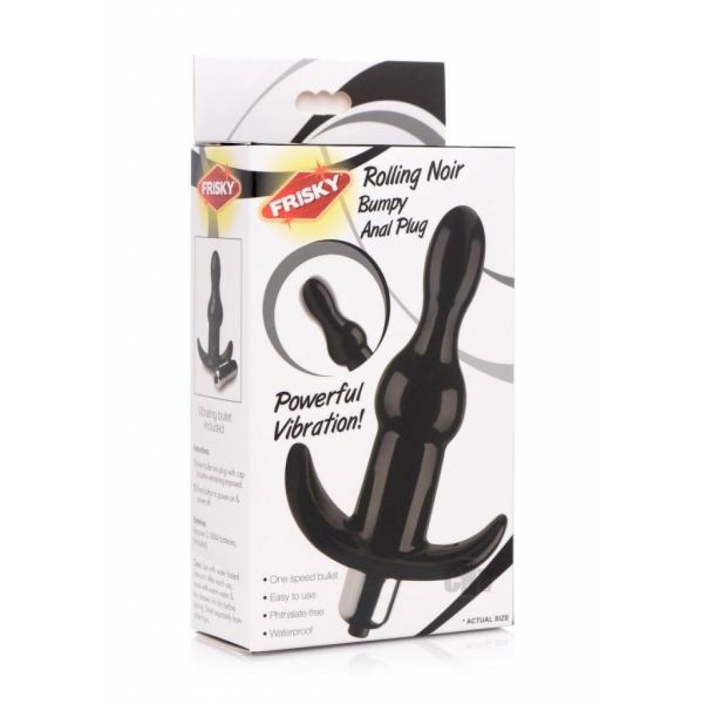 Frisky Rolling Noir Bumpy Anal Plug - Black