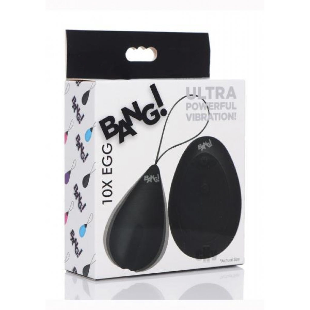 Bang 10x Silicone Vibrating Egg - Black