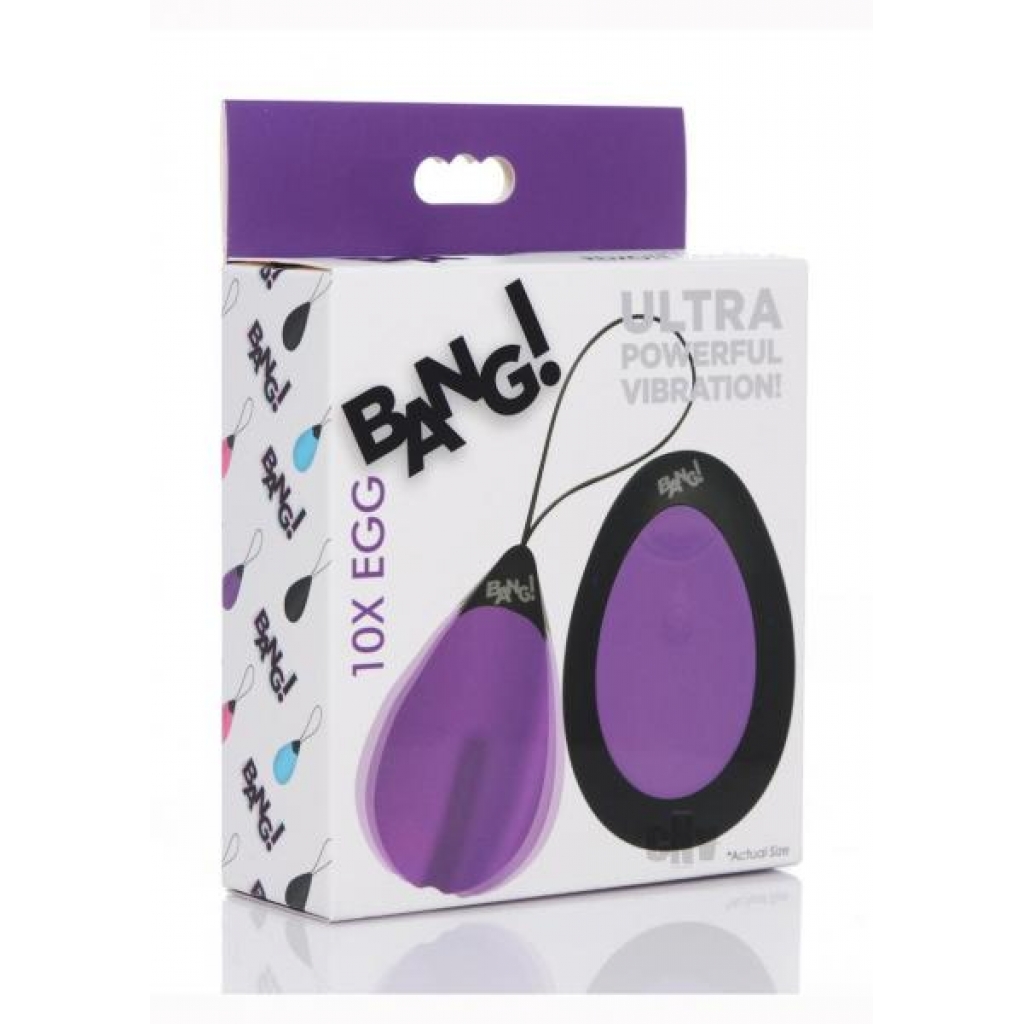 Bang 10x Silicone Vibrating Egg Purple