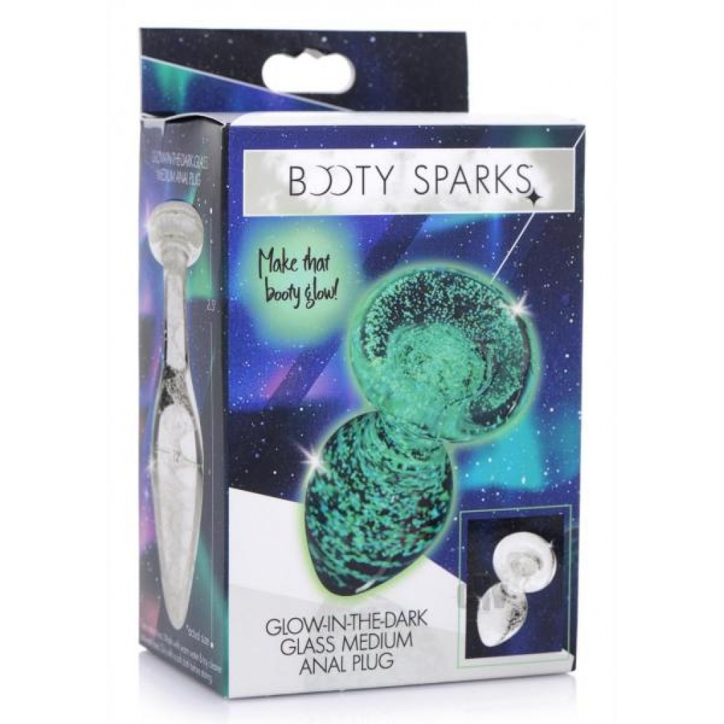 Booty Sparks Glow Glass Plug - Medium Clear