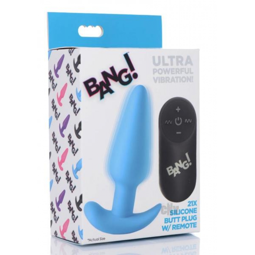 Bang 21x Vibe Butt Plug With Remote - Blue