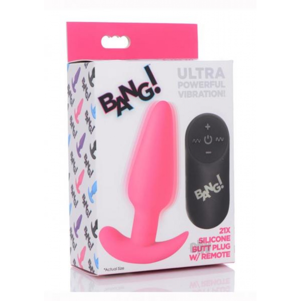 Bang 21x Vibe Butt Plug with Remote - Pink