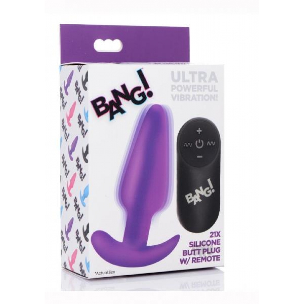 Bang 21x Vibe Butt Plug with Remote - Purple