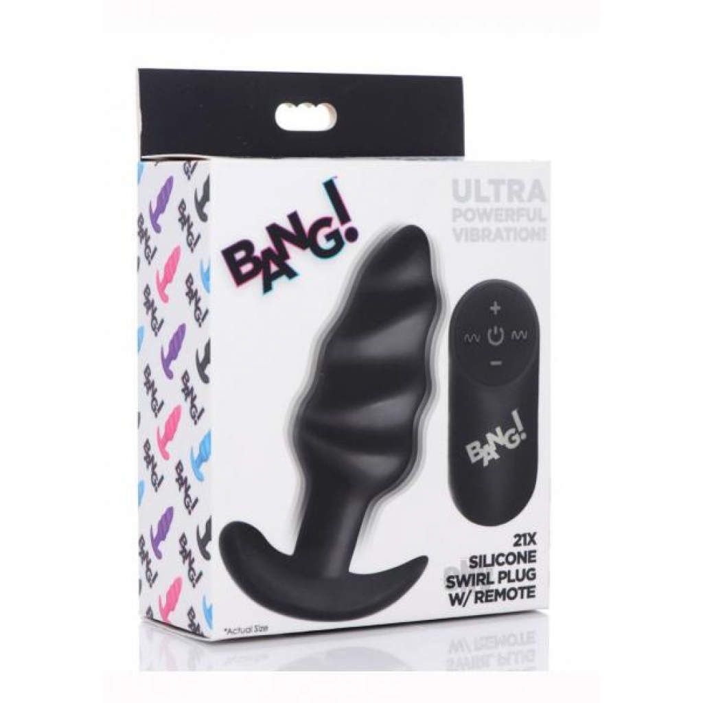 Bang 21x Vibe Swirl Plug with Remote - Black