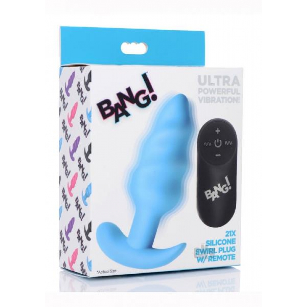 Bang 21x Vibe Swirl Plug with Remote - Blue