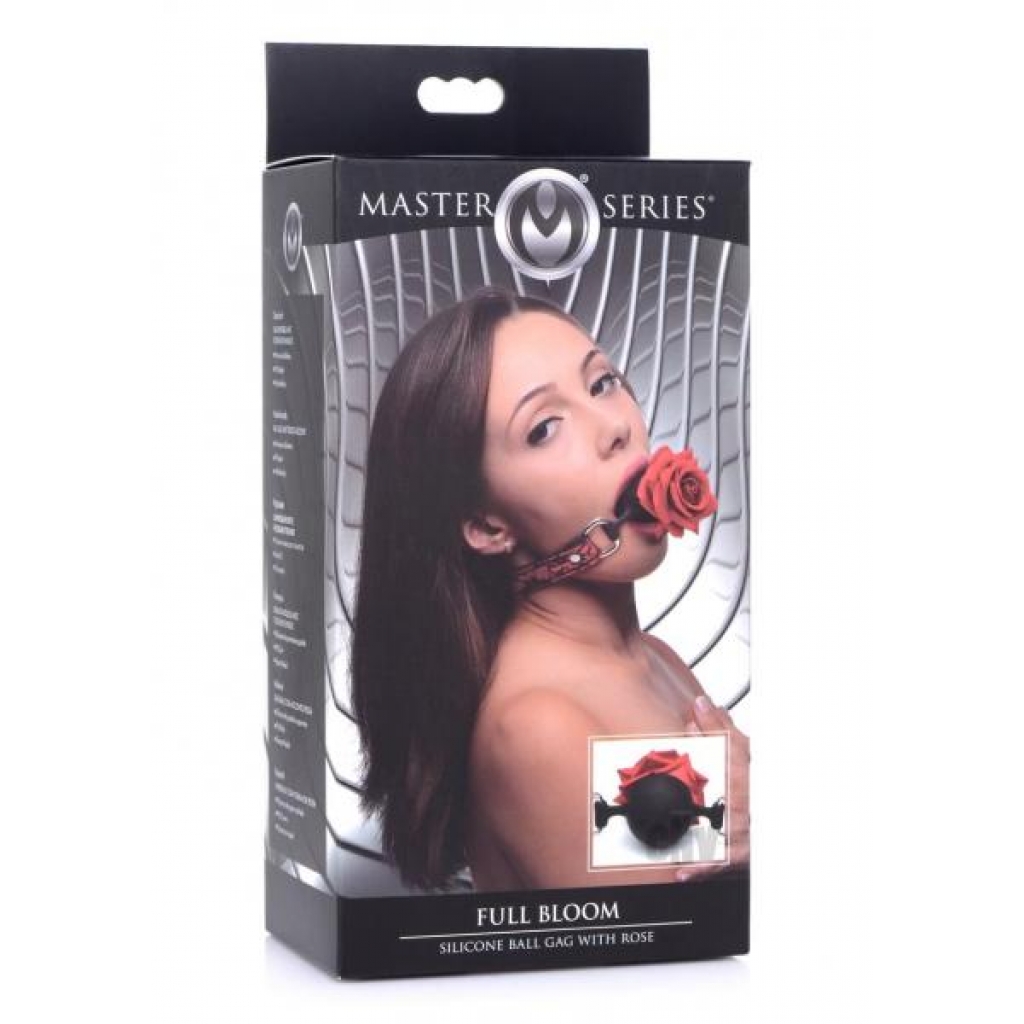 Ms. Silicone Ball Gag with Rose Red Strap