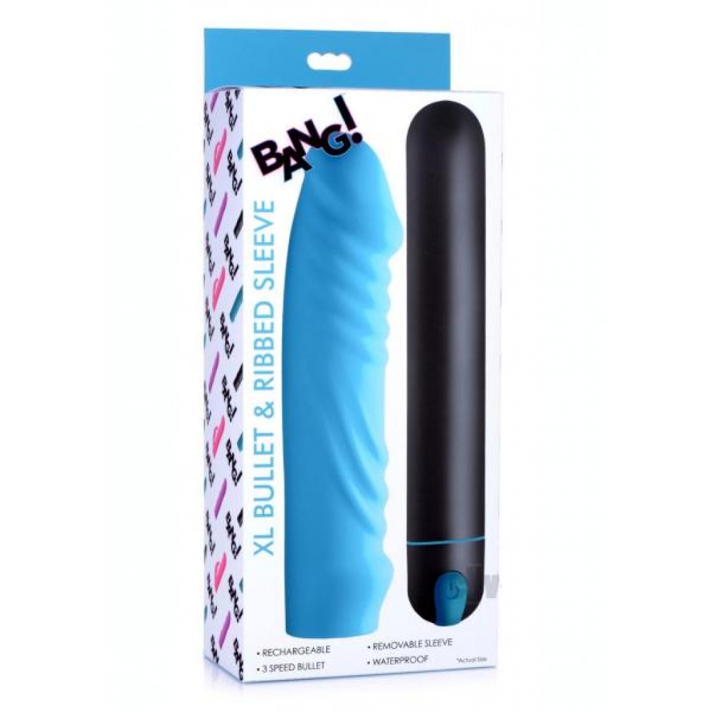 Exciting Bang XL Bullet and Ribbed Sleeve - Blue